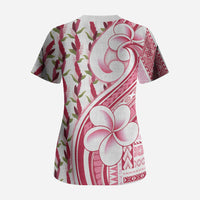 Samoa Teuila Scrub Top White Samoan Siapo Motifs