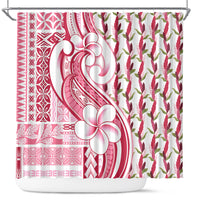 Samoa Teuila Shower Curtain White Samoan Siapo Motifs
