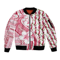 Samoa Teuila Sleeve Zip Bomber Jacket White Samoan Siapo Motifs