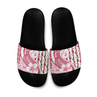 Samoa Teuila Slide Sandals White Samoan Siapo Motifs