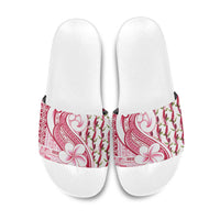 Samoa Teuila Slide Sandals White Samoan Siapo Motifs