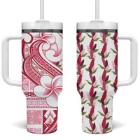 Samoa Teuila Tumbler With Handle White Samoan Siapo Motifs