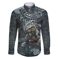 Hawaii Mo'o Lizard God Family Matching Tank Maxi Dress and Hawaiian Shirt Polynesian Style