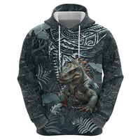 Hawaii Mo'o Lizard God Zip Hoodie Polynesian Style