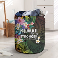 Hawaii Strong Laundry Basket Polynesian Tribal Tropical Flowers