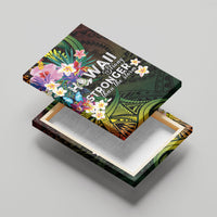 Hawaii Strong Canvas Wall Art Polynesian Tribal Tropical Flowers