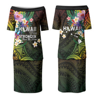 Hawaii Strong Couples Matching Puletasi and Hawaiian Shirt Polynesian Tribal Tropical Flowers
