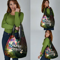 Hawaii Strong Grocery Bag Polynesian Tribal Tropical Flowers