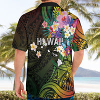 Hawaii Strong Hawaiian Shirt Polynesian Tribal Tropical Flowers