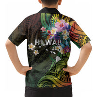 Hawaii Strong Hawaiian Shirt Polynesian Tribal Tropical Flowers