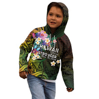 Hawaii Strong Kid Hoodie Polynesian Tribal Tropical Flowers