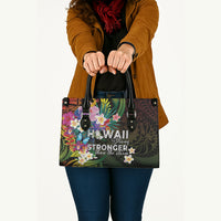 Hawaii Strong Leather Bag Polynesian Tribal Tropical Flowers