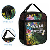 Hawaii Strong Lunch Bag Polynesian Tribal Tropical Flowers