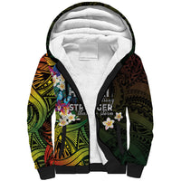 Hawaii Strong Sherpa Hoodie Polynesian Tribal Tropical Flowers