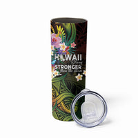 Hawaii Strong Skinny Tumbler Polynesian Tribal Tropical Flowers