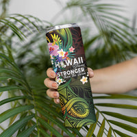 Hawaii Strong Skinny Tumbler Polynesian Tribal Tropical Flowers