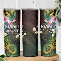 Hawaii Strong Skinny Tumbler Polynesian Tribal Tropical Flowers