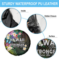 Hawaii Strong Spare Tire Cover Polynesian Tribal Tropical Flowers