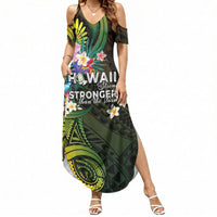Hawaii Strong Summer Maxi Dress Polynesian Tribal Tropical Flowers