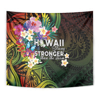 Hawaii Strong Tapestry Polynesian Tribal Tropical Flowers