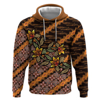 Indonesian Batik Motifs Pattern Floral Art Orange Hoodie