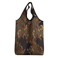 Indonesian Parang Batik Grocery Bag Brown Gold Floral Pattern
