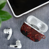 Indonesian Parang Batik AirPods Case Red Floral Pattern