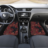 Indonesian Parang Batik Car Mats Red Floral Pattern