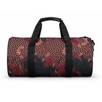 Indonesian Parang Batik Duffle Bag Red Floral Pattern