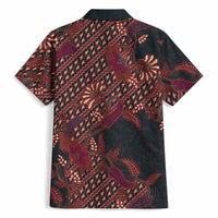 Indonesian Parang Batik Hawaiian Shirt Red Floral Pattern
