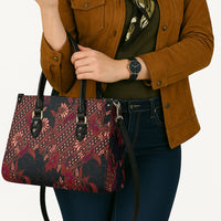 Indonesian Parang Batik Leather Bag Red Floral Pattern