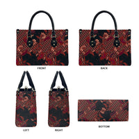 Indonesian Parang Batik Leather Bag Red Floral Pattern