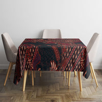 Indonesian Parang Batik Tablecloth Red Floral Pattern