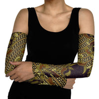 Indonesian Parang Batik Arm Sleeves Yellow Floral Pattern