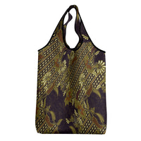 Indonesian Parang Batik Grocery Bag Yellow Floral Pattern