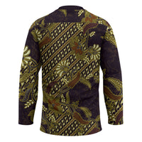 Indonesian Parang Batik Hockey Jersey Yellow Floral Pattern