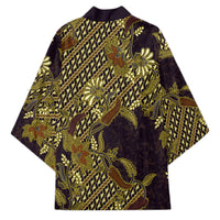 Indonesian Parang Batik Kimono Yellow Floral Pattern