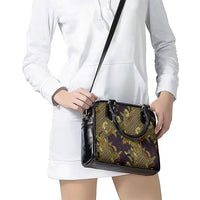 Indonesian Parang Batik Shoulder Handbag Yellow Floral Pattern