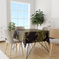 Indonesian Parang Batik Tablecloth Yellow Floral Pattern