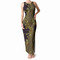 Indonesian Parang Batik Tank Maxi Dress Yellow Floral Pattern