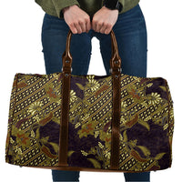 Indonesian Parang Batik Travel Bag Yellow Floral Pattern