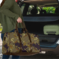 Indonesian Parang Batik Travel Bag Yellow Floral Pattern