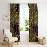 Indonesian Parang Batik Window Curtain Yellow Floral Pattern