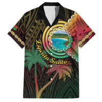 Vanuatu Espiritu Santo Island Family Matching Off The Shoulder Long Sleeve Dress and Hawaiian Shirt Beach Landscape