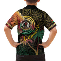 Vanuatu Espiritu Santo Island Family Matching Short Sleeve Bodycon Dress and Hawaiian Shirt Beach Landscape