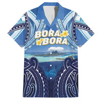Personalised French Polynesia Bora Bora Family Matching Off Shoulder Maxi Dress and Hawaiian Shirt Beach Landscape Polynesian Style