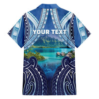 Personalised French Polynesia Bora Bora Family Matching Short Sleeve Bodycon Dress and Hawaiian Shirt Beach Landscape Polynesian Style LT05 - Polynesian Pride