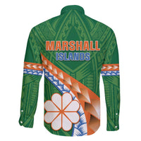 Personalised Marshall Islands Kwajalein Atoll Family Matching Long Sleeve Bodycon Dress and Hawaiian Shirt Polynesian Tribal Tattoo LT05 - Polynesian Pride