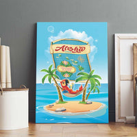 Aloha Hawaii Canvas Wall Art Funny Macaw Parrot Tropical Vibe