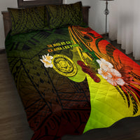Hawaii State Motto Quilt Bed Set Hawaiian Tribal Reggae Hammerhead Shark LT05 - Polynesian Pride